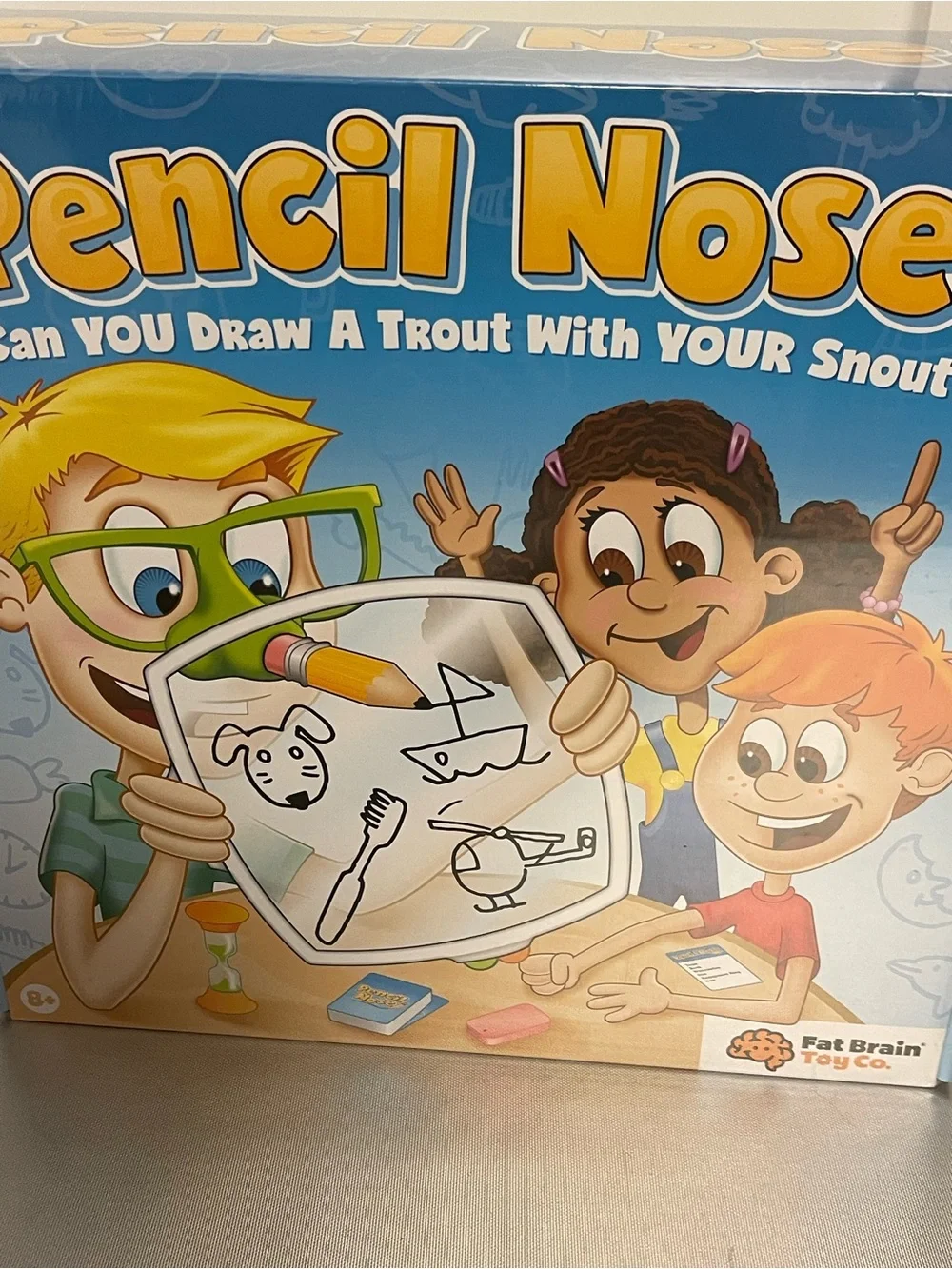 Pencil Nose Party Nose Drawing Game - Blue Box Fat Brain Toy Co New